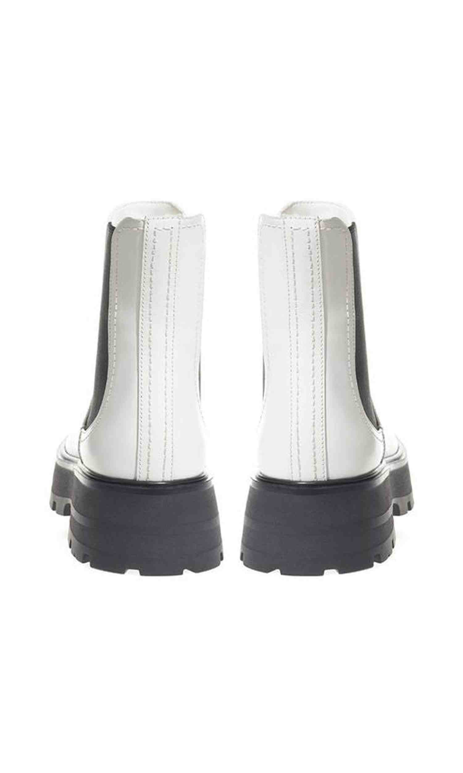Alexander Mcqueen Black And White Leather Boot Glam Steals