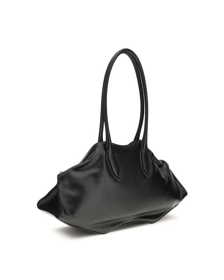 Alexander Mcqueen Black Calf Leather Bos Taurus Shoulder Bag Shoulder Bags
