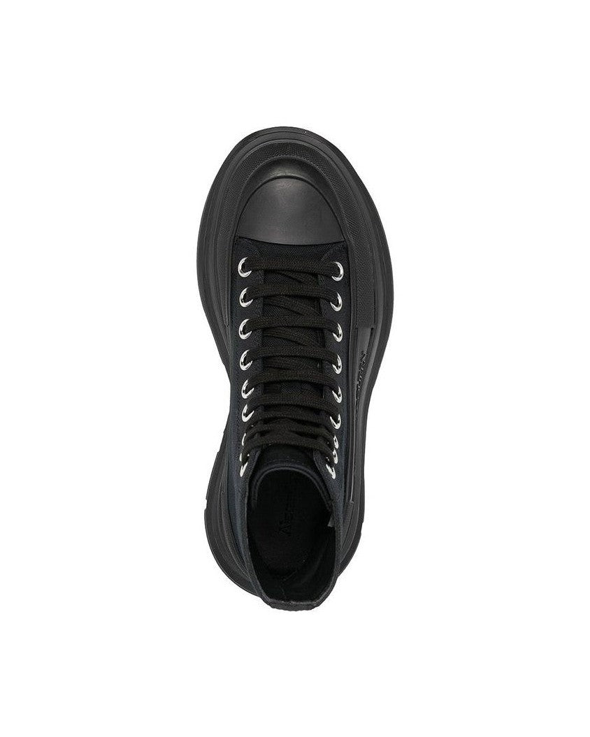 Alexander Mcqueen Black Canvas High Top Boots