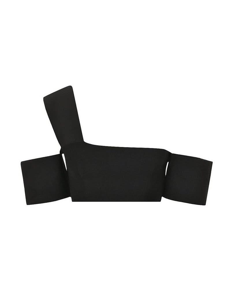 Alexander Mcqueen Black Elastane Tank Top Tank Tops
