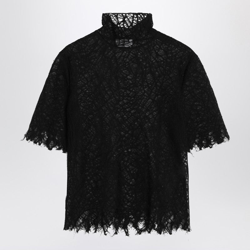 Alexander Mcqueen Black Lace Spiderweb Top Glam Steals