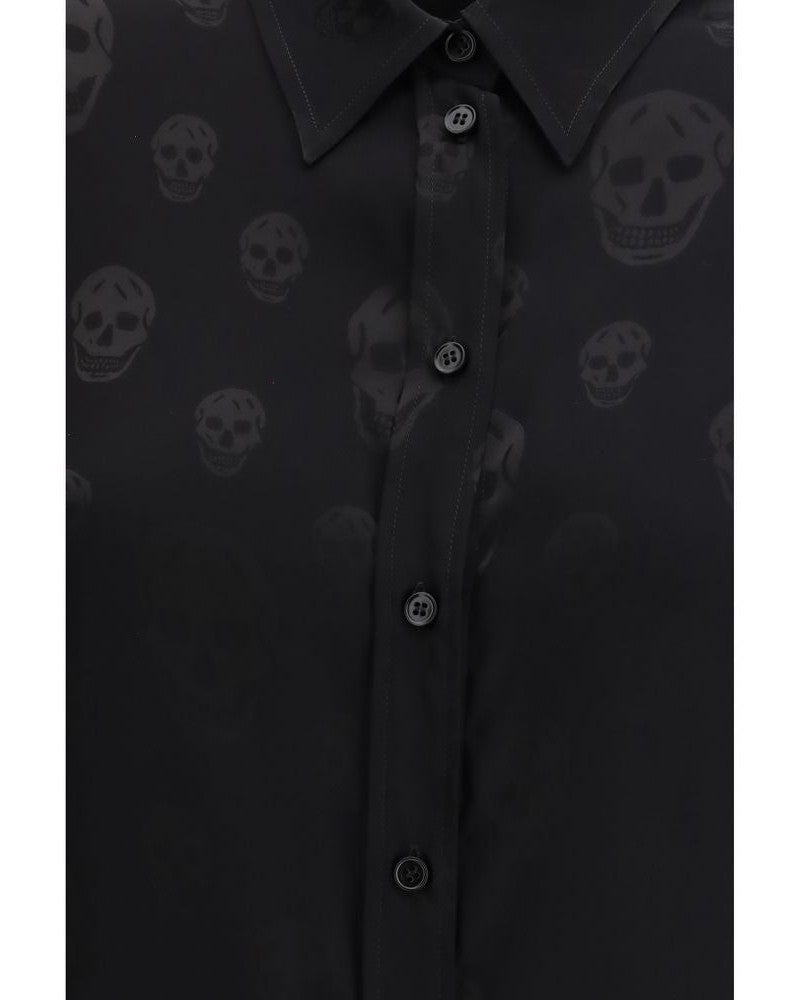 Alexander Mcqueen Black Viscose Pattern Shirt