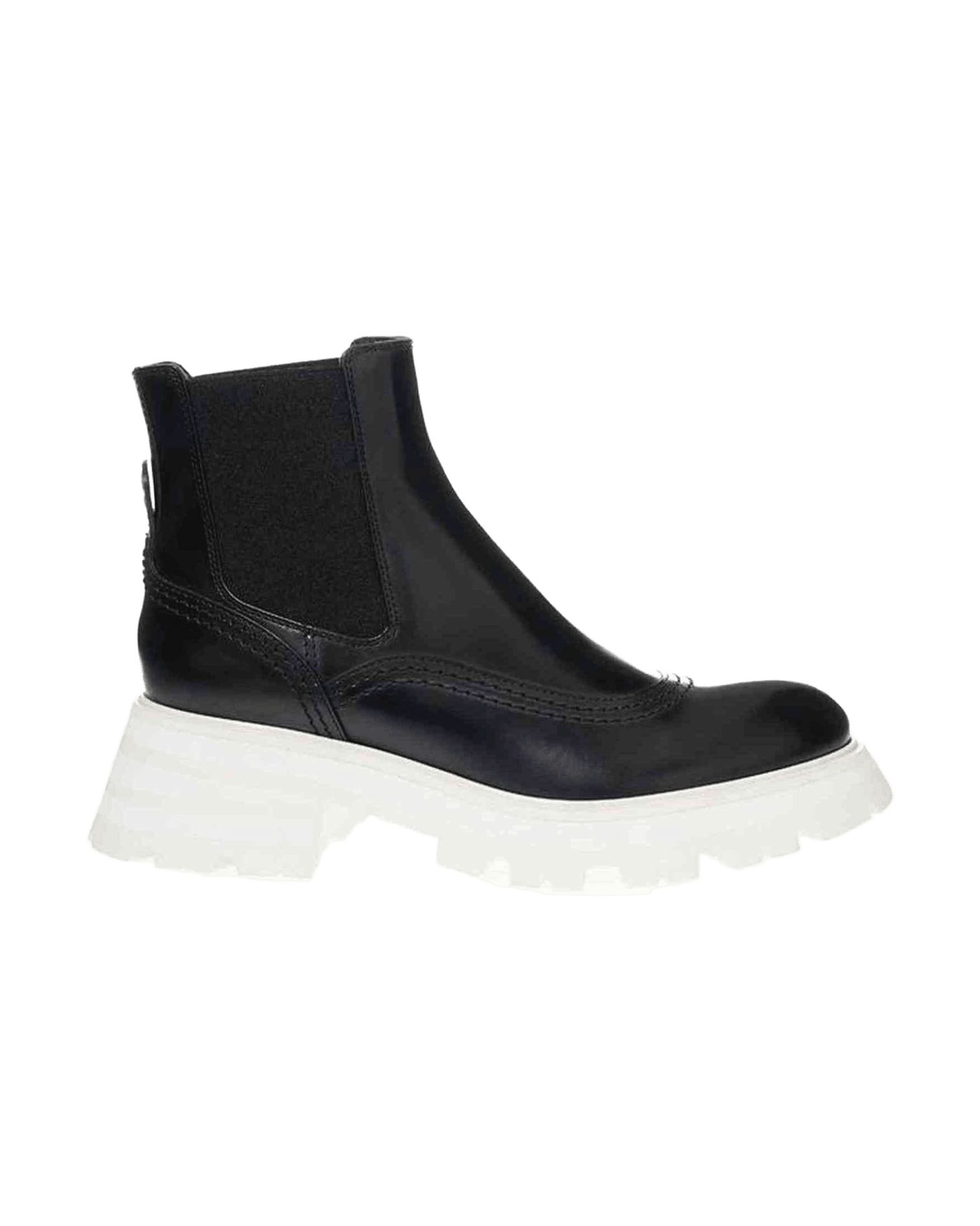 Alexander Mcqueen Black Elegant Leather Boots In Timeless Boots