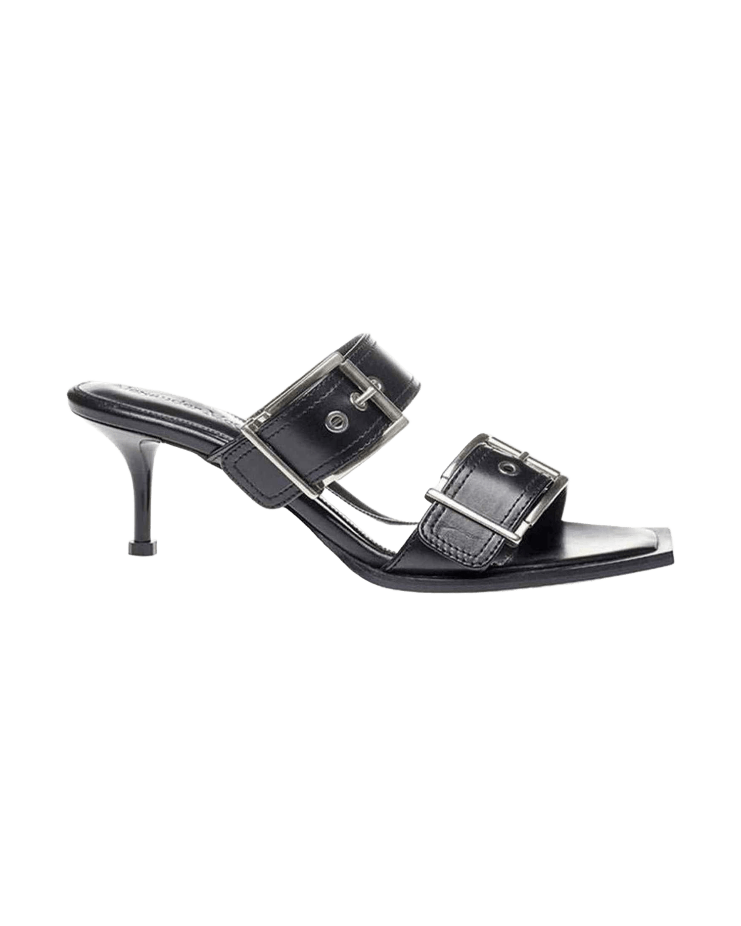 Alexander Mcqueen Elevate Your Steps In Timeless Leather Black Sandals Glam Steals