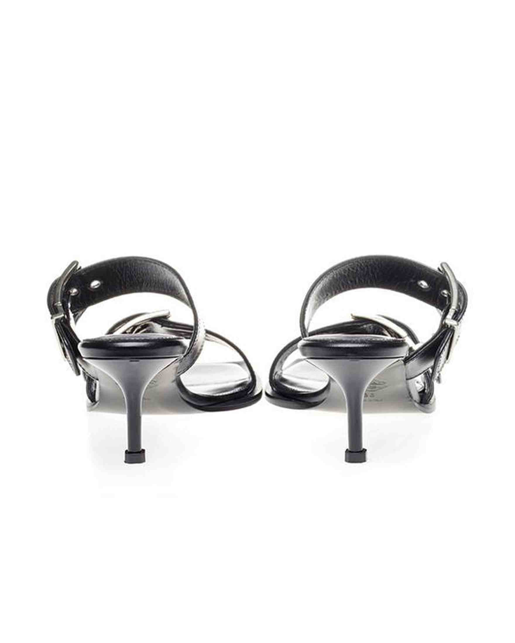 Alexander Mcqueen Elevate Your Steps In Timeless Leather Black Sandals Glam Steals