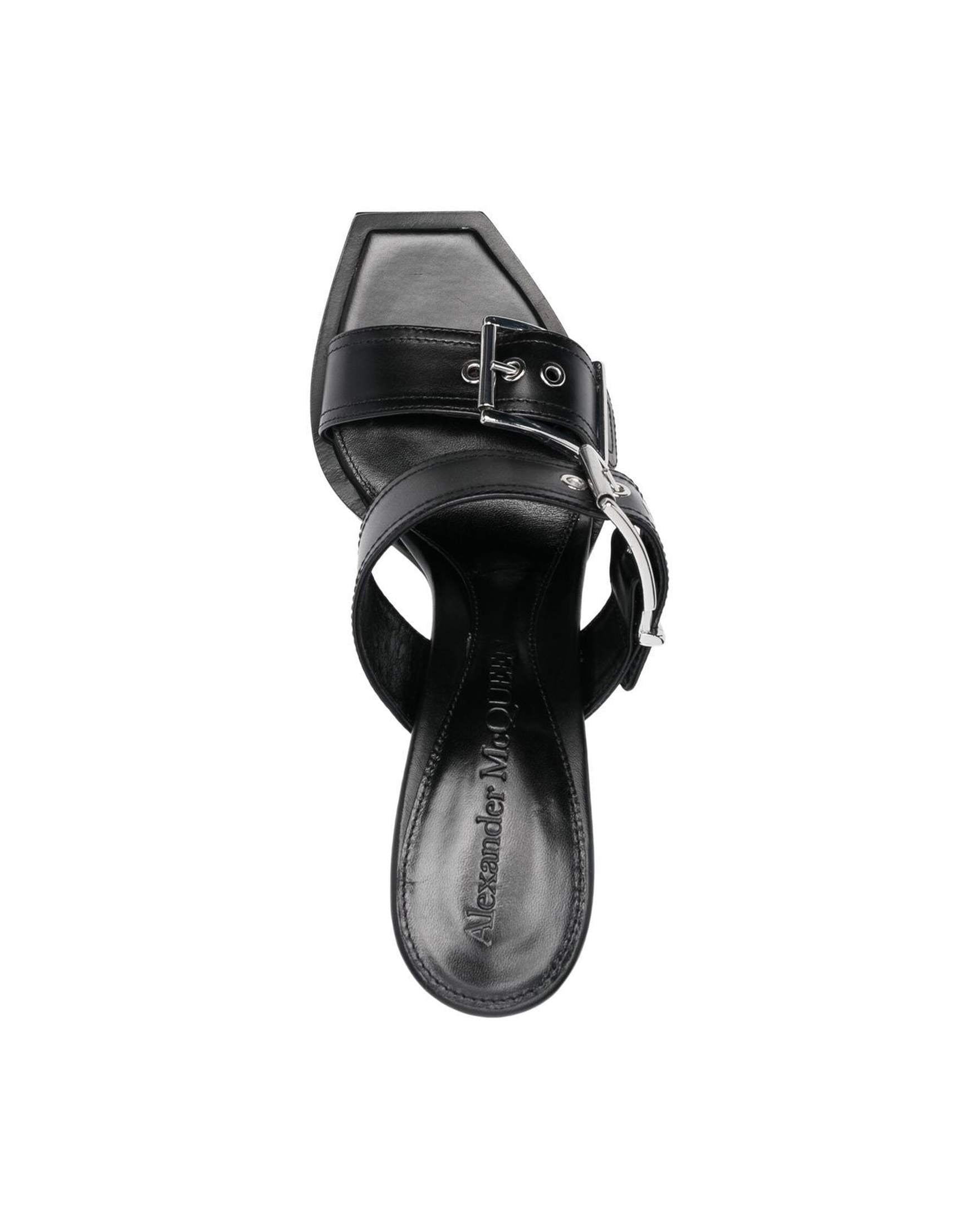 Alexander Mcqueen Leather 100mm Buckled Sandals Glam Steals
