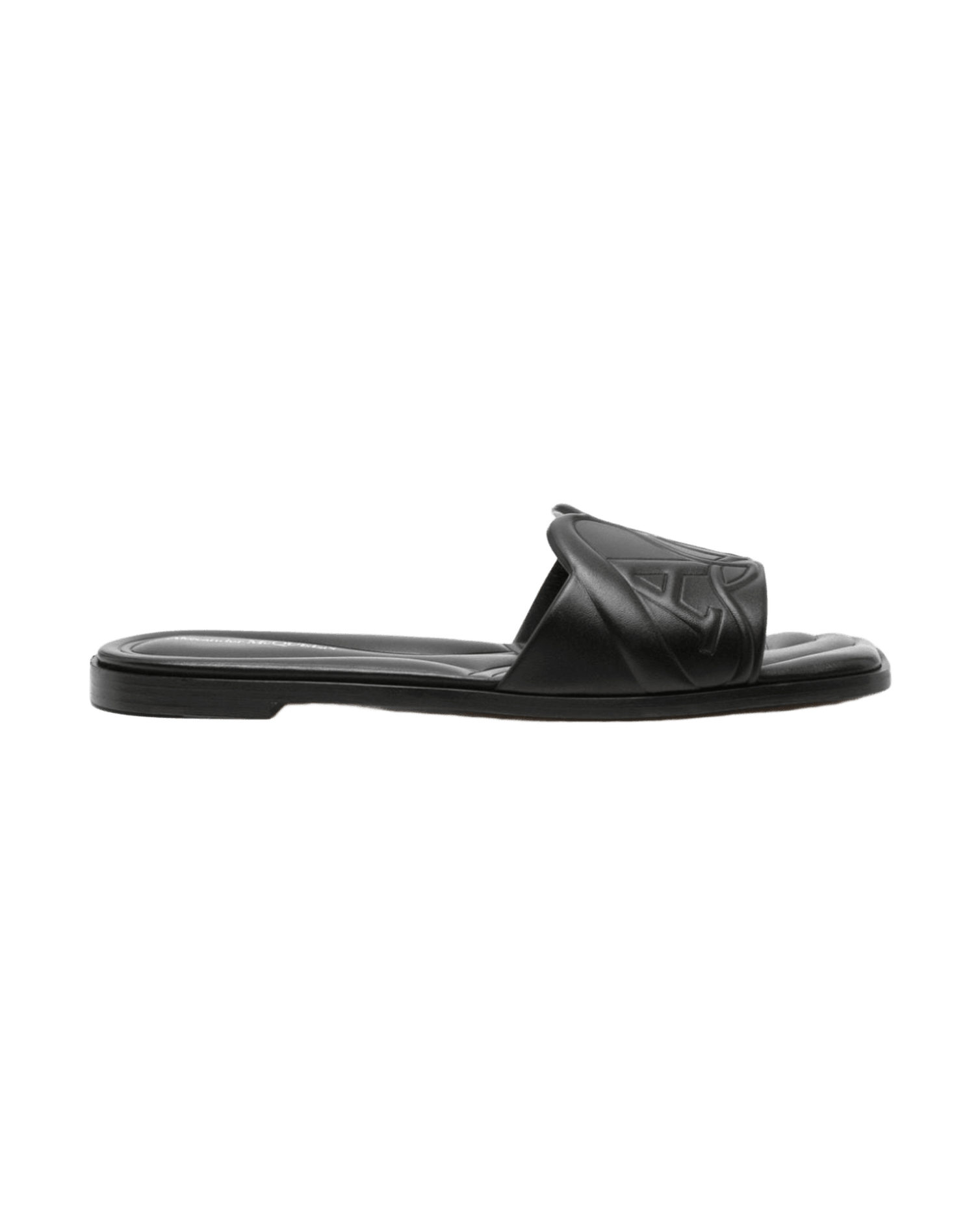 Alexander Mcqueen Leather Logo Embossed Sandals Glam Steals