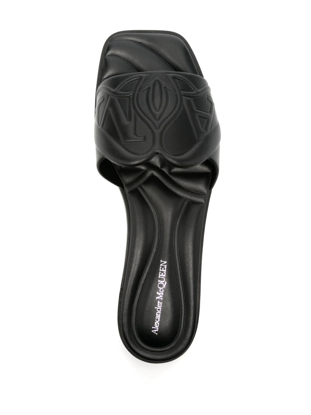 Alexander Mcqueen Leather Logo Embossed Sandals Glam Steals