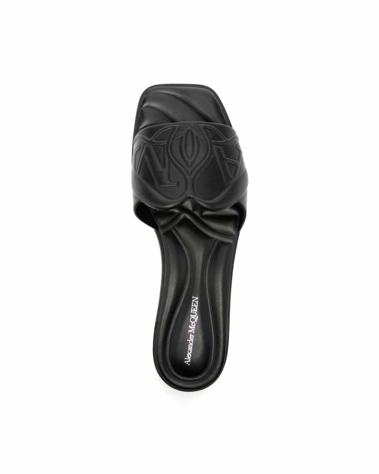 Alexander Mcqueen Leather Logo Embossed Sandals Sandals