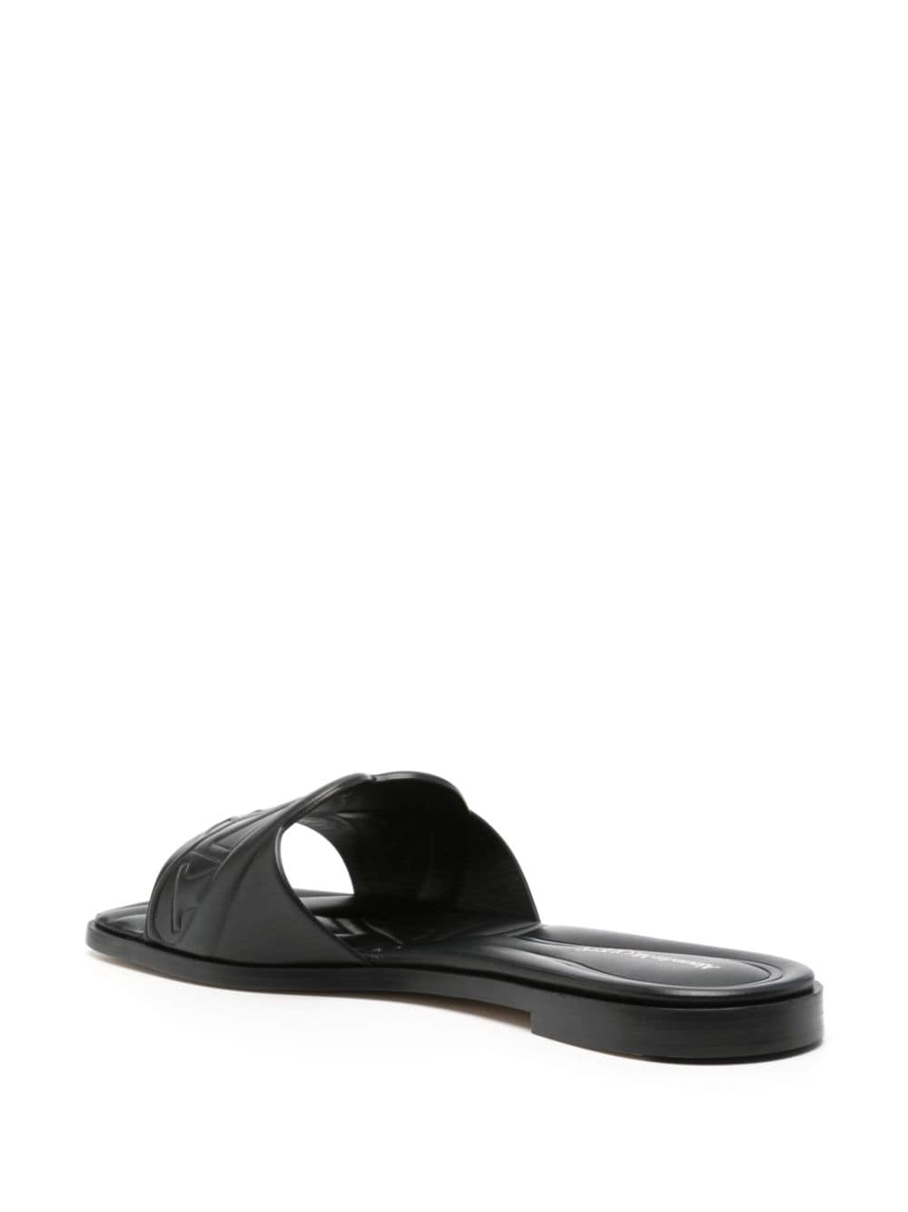 Alexander Mcqueen Leather Logo Embossed Sandals Glam Steals