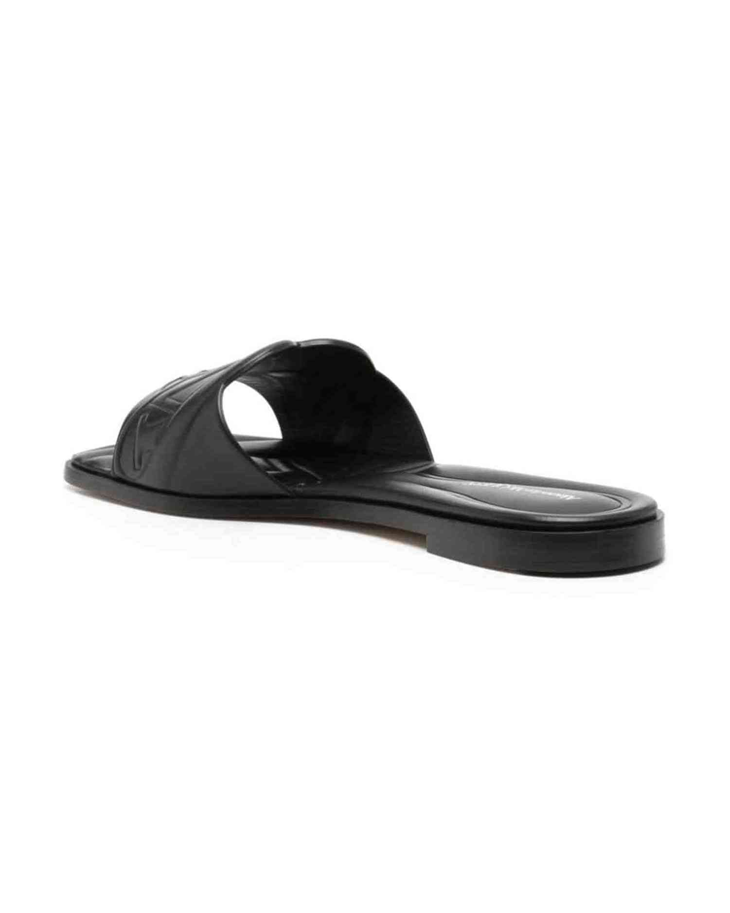 Alexander Mcqueen Leather Logo Embossed Sandals Sandals