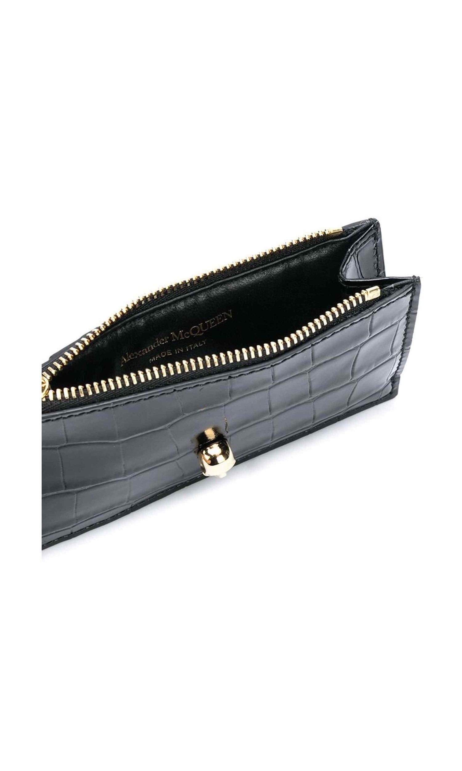 Alexander Mcqueen Leather Skull Zipped Card Case Glam Steals