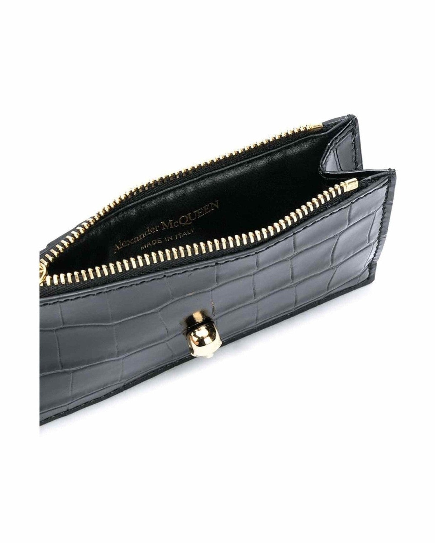 Alexander Mcqueen Leather Skull Zipped Card Case Glam Steals