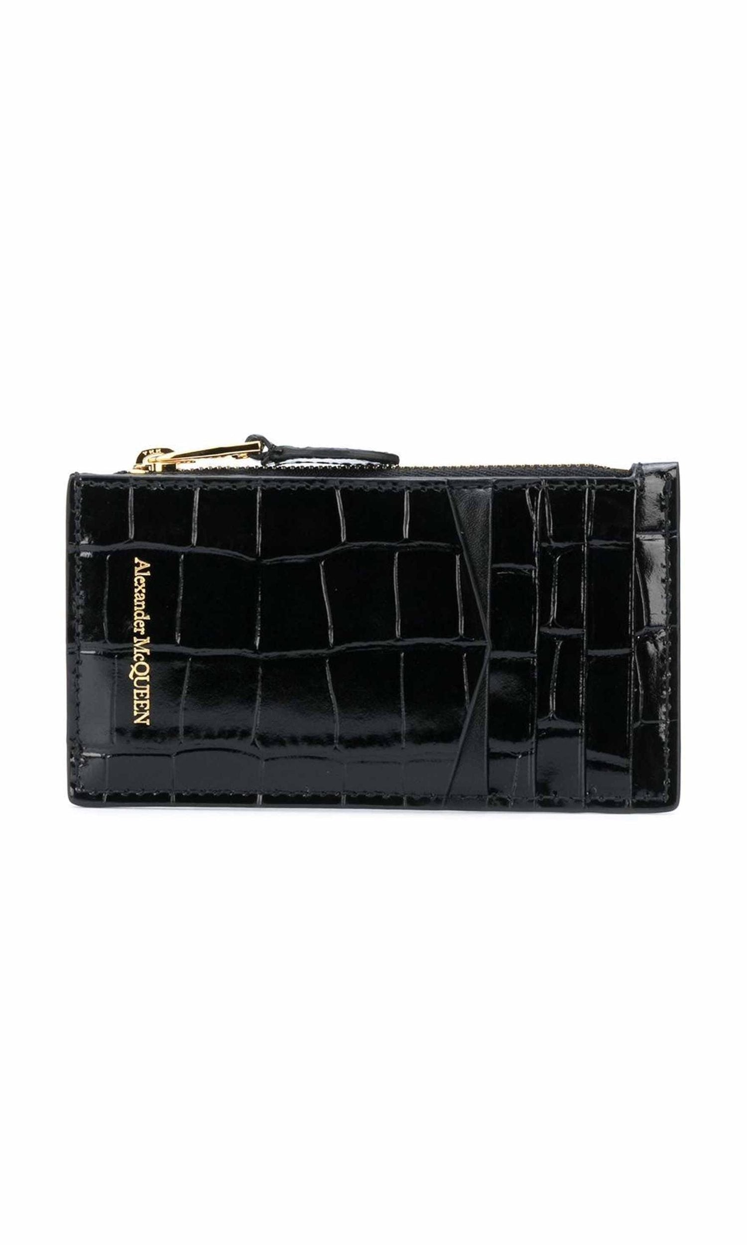 Alexander Mcqueen Leather Skull Zipped Card Case Glam Steals