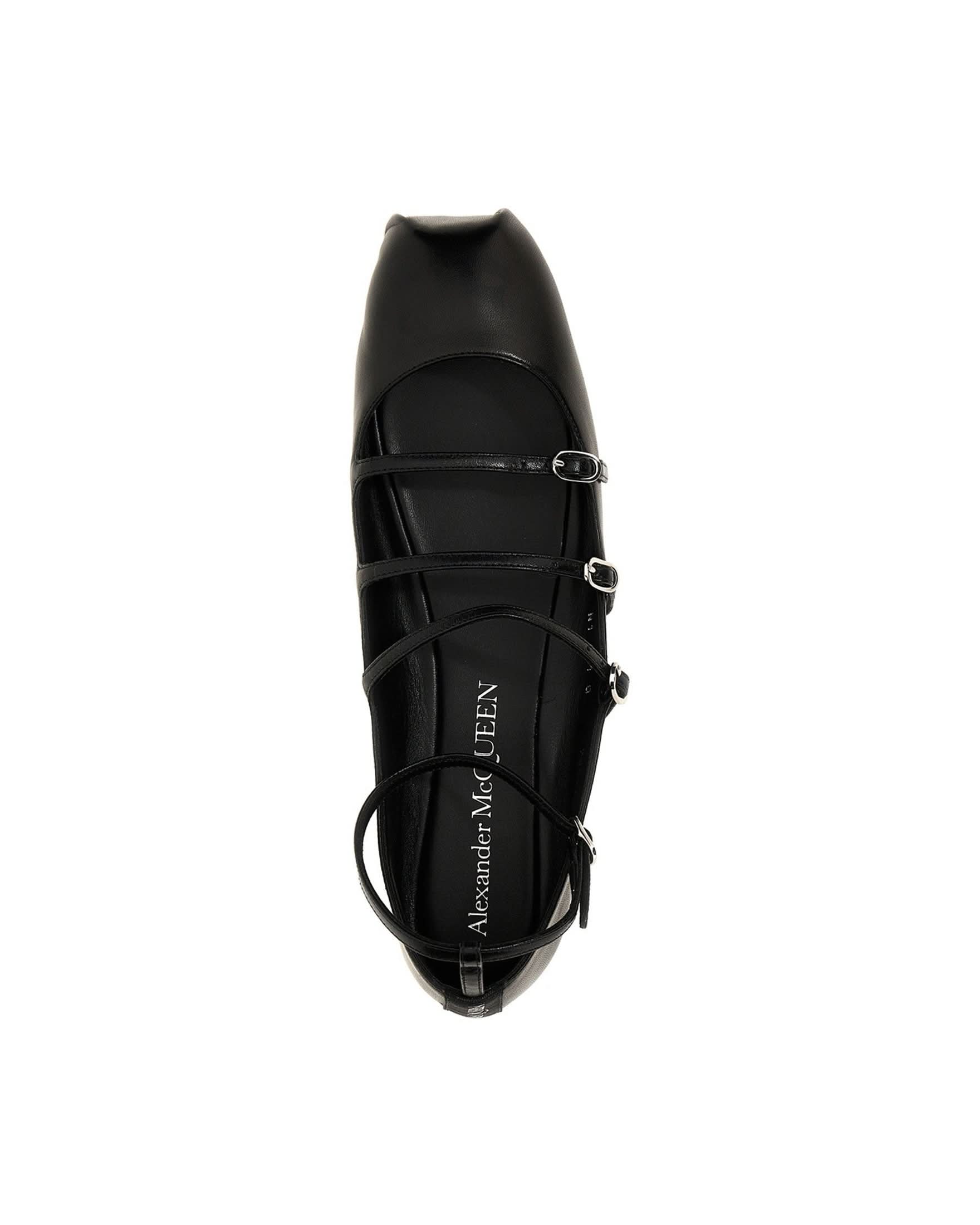 Alexander Mcqueen Leather Strap Ballet Flats Glam Steals