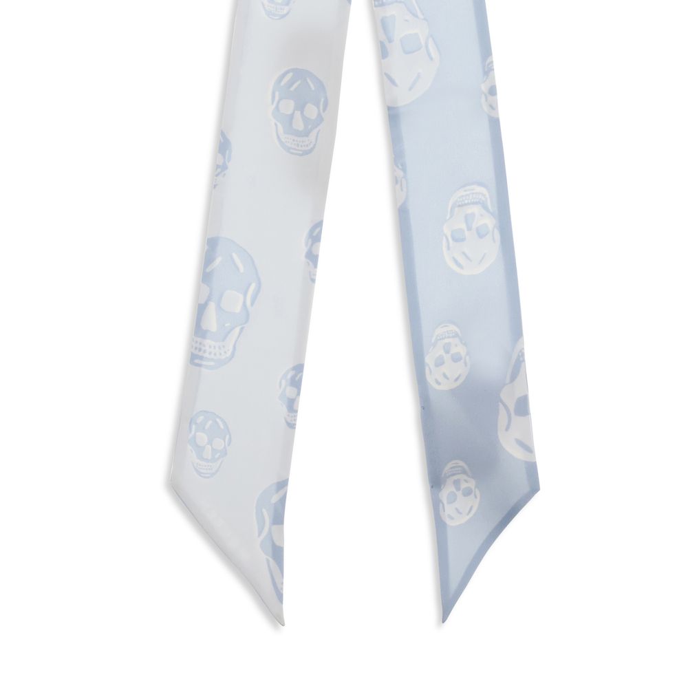 Alexander Mcqueen Light Blue Silk Scarf