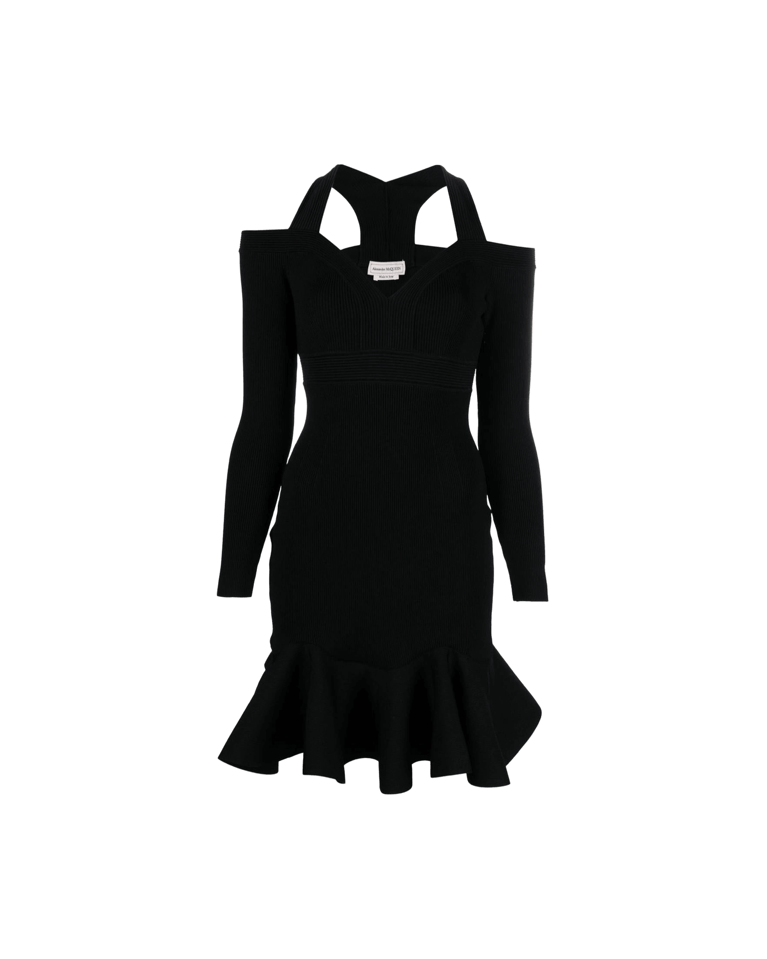 Alexander Mcqueen V-Neck Knitted Short Dress Dresses