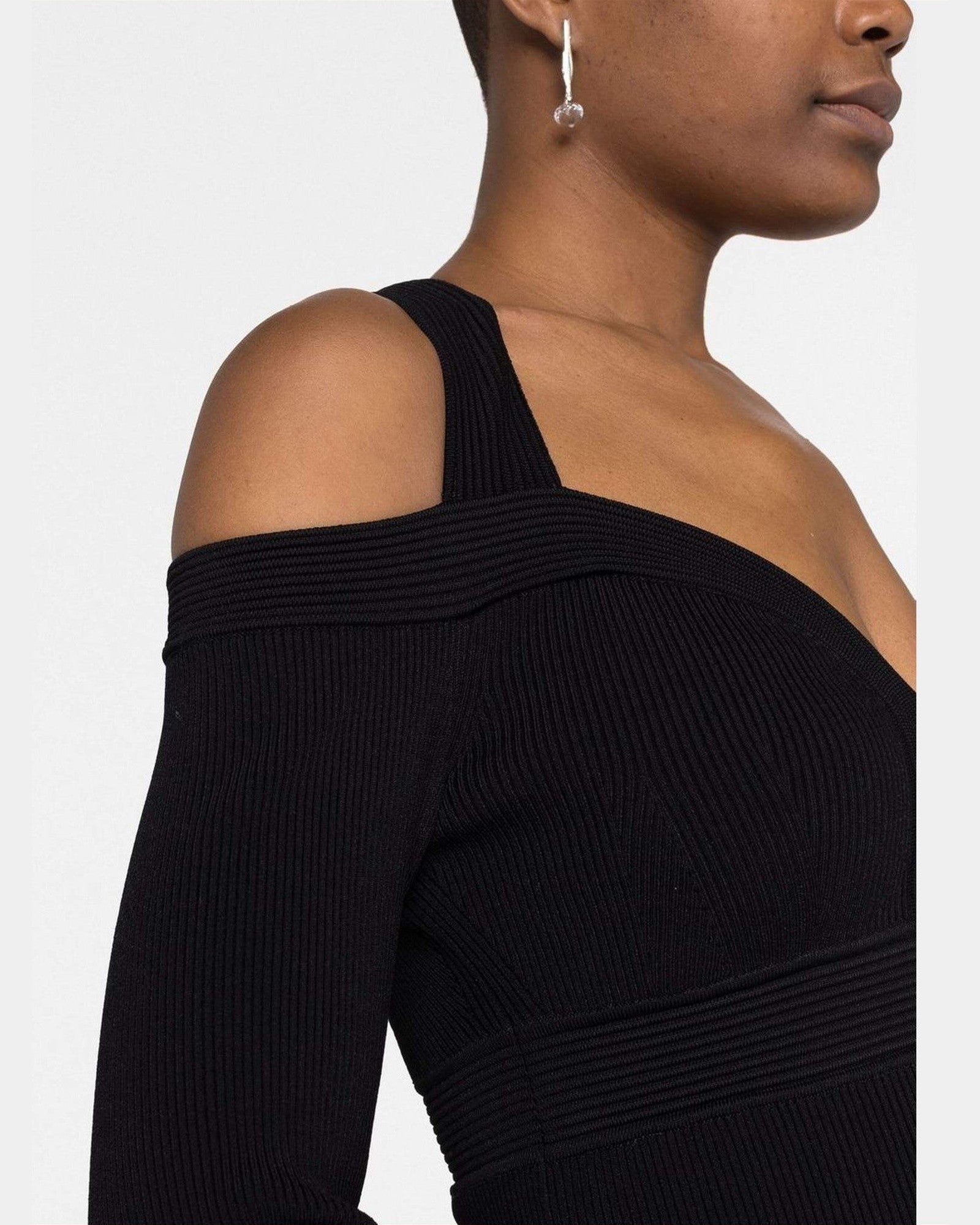 Alexander Mcqueen V-Neck Knitted Short Dress Dresses