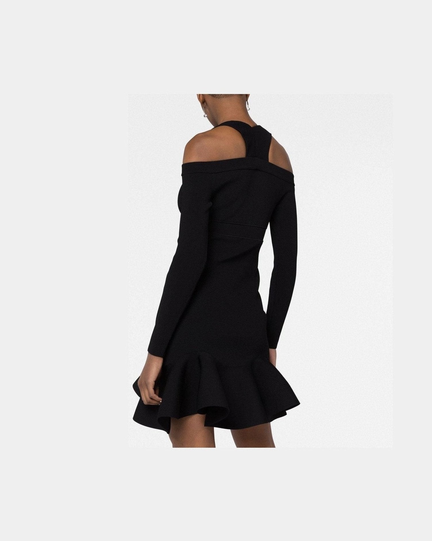 Alexander Mcqueen V-Neck Knitted Short Dress Dresses