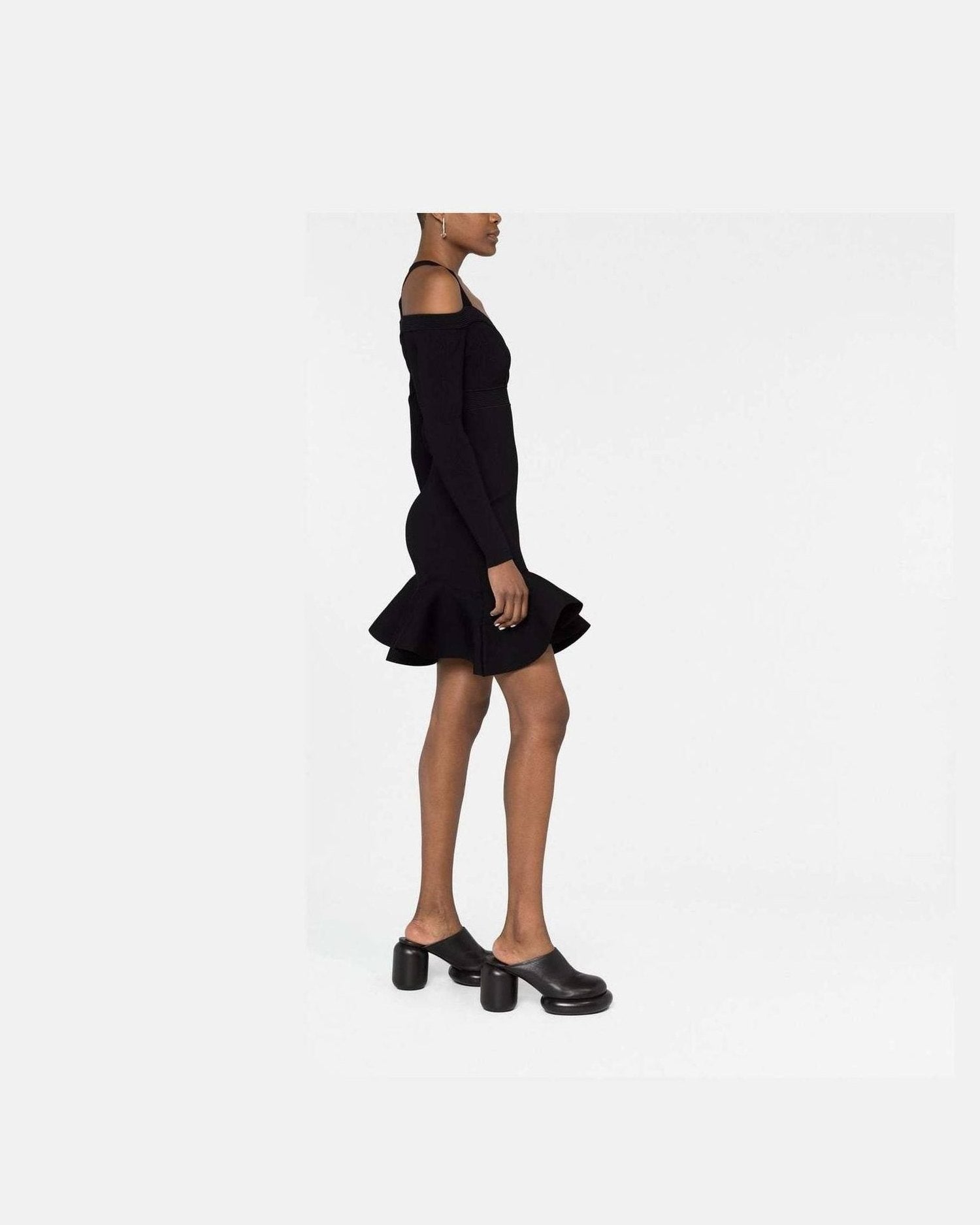 Alexander Mcqueen V-Neck Knitted Short Dress Dresses