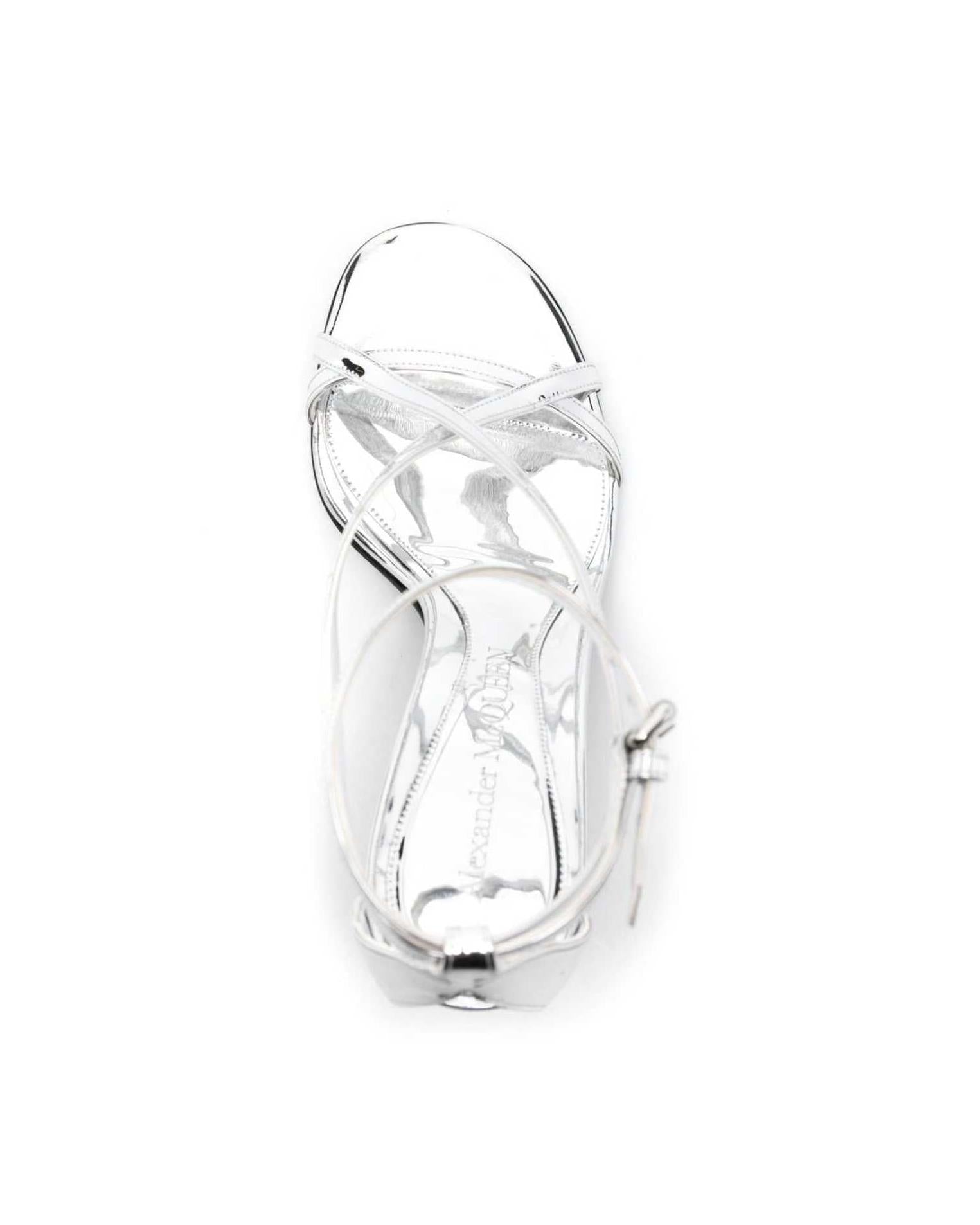 Alexander Mcqueen Twisted Armadillo 95mm Patent Sandals Glam Steals