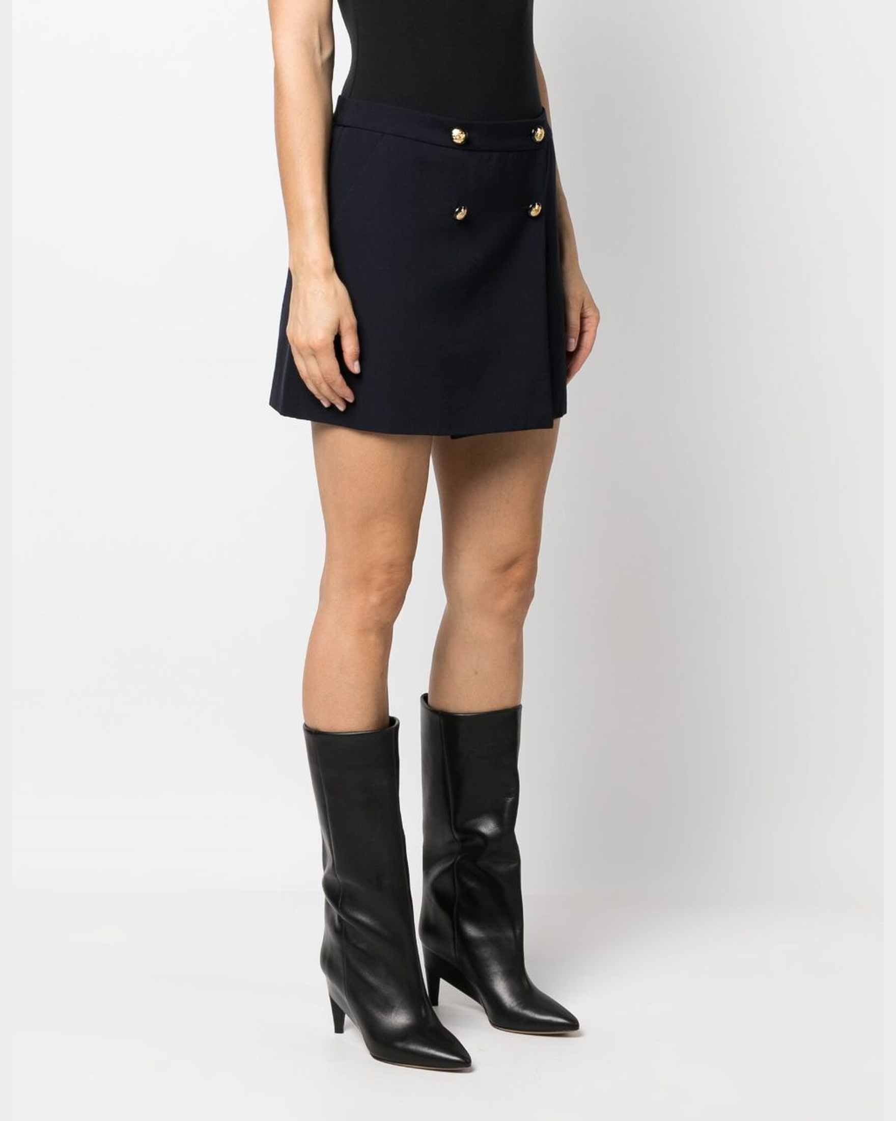 Alexander Mcqueen Wool Cotton Blend Mini Wrap Skirt Glam Steals