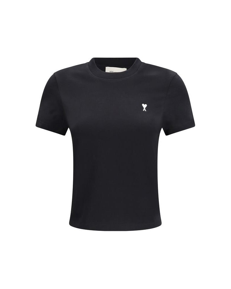 Ami Paris Black Cotton T-shirt Glam Steals