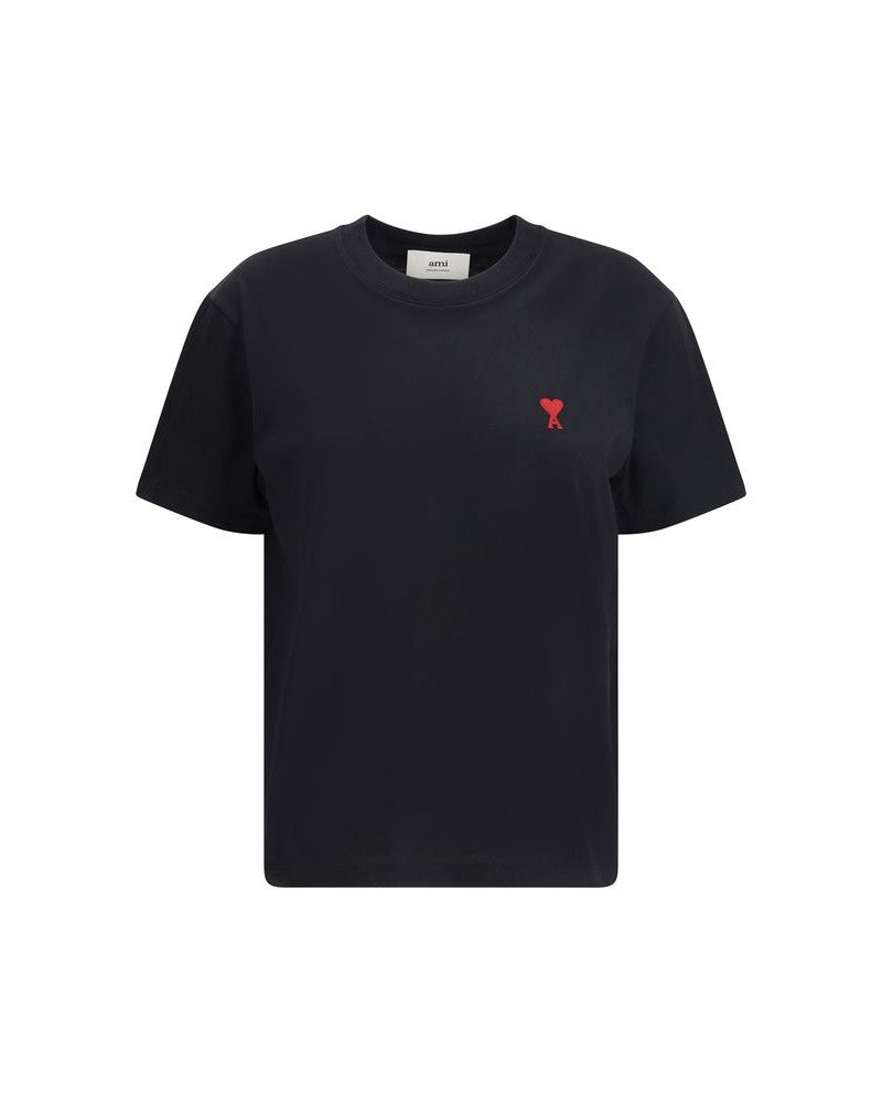 Ami Paris Black Cotton T-shirt Glam Steals