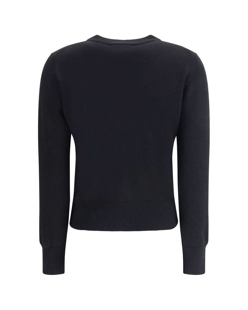 Ami Paris Black Wool Merino Cardigan
