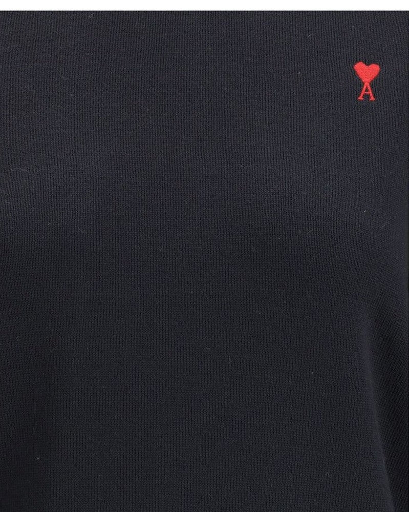 Ami Paris Black Wool Merino Sweatshirt Glam Steals