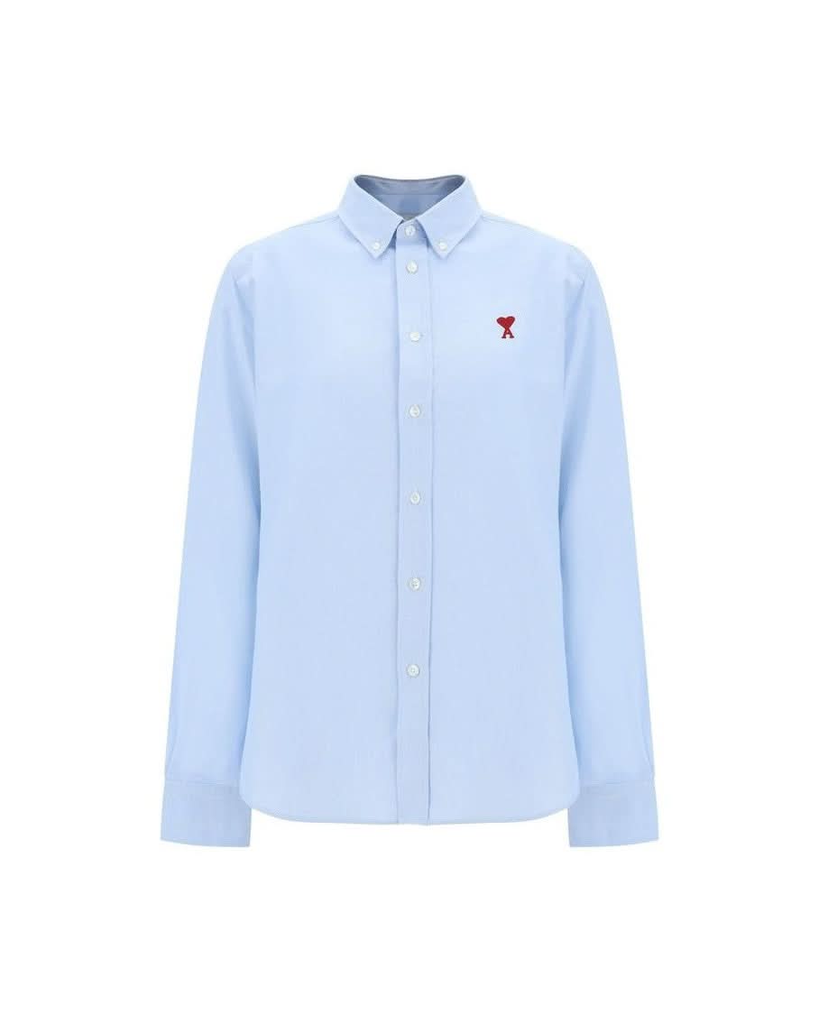 Ami Paris Blue Cotton Dress Shirt