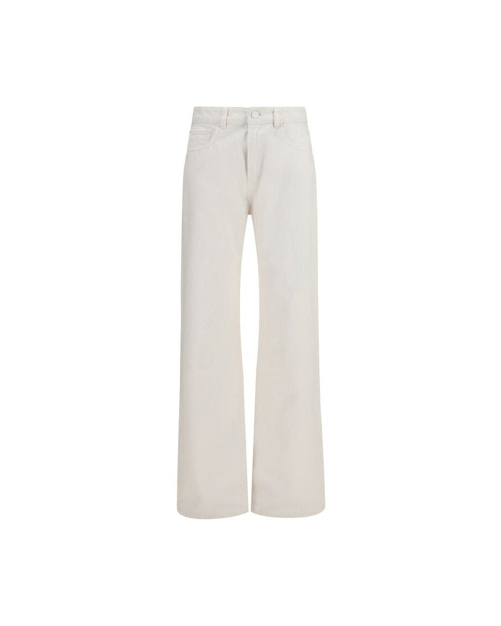 Ami Paris White Cotton Straight Leg Jeans Glam Steals