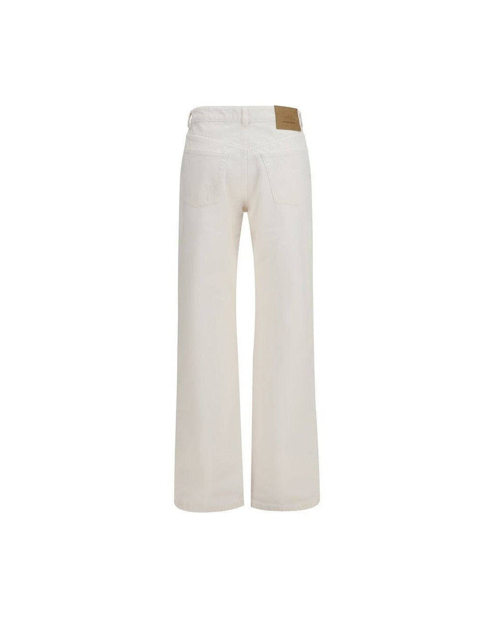Ami Paris White Cotton Straight Leg Jeans Glam Steals