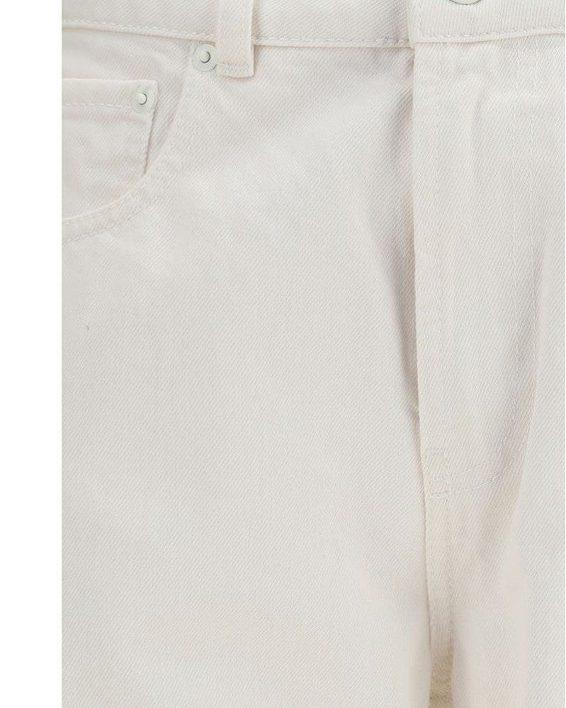 Ami Paris White Cotton Straight Leg Jeans Glam Steals