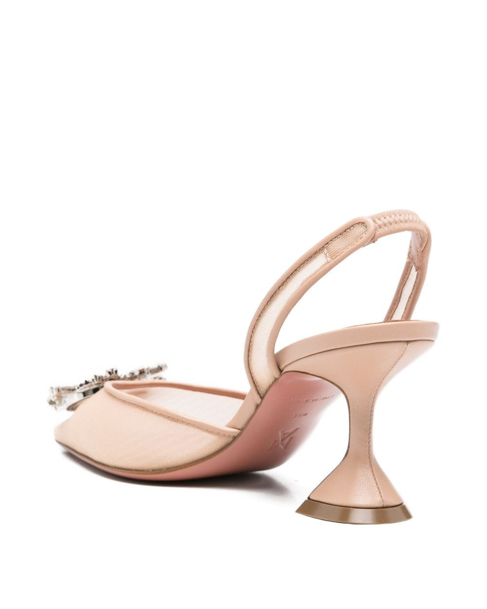 Amina Muaddi Beige Heel Medium Heel
