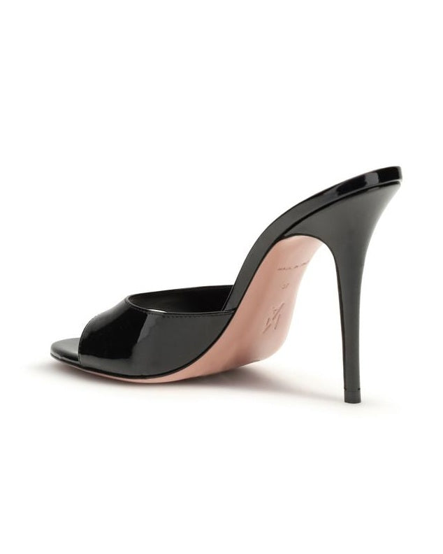 Amina Muaddi Black Calf Leather Bos Taurus Stiletto Heel Glam Steals