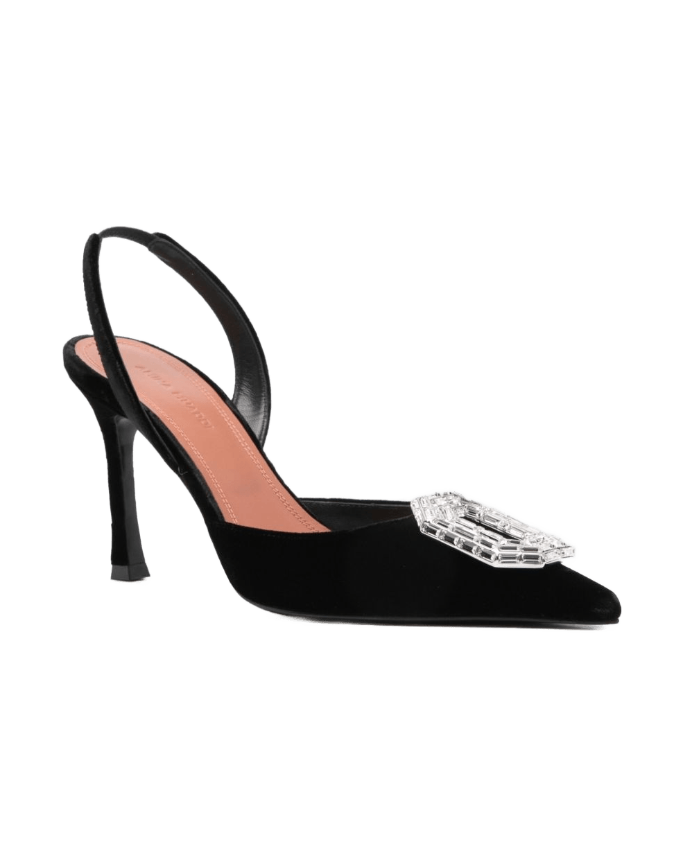 Amina Muaddi Black Heel Heels