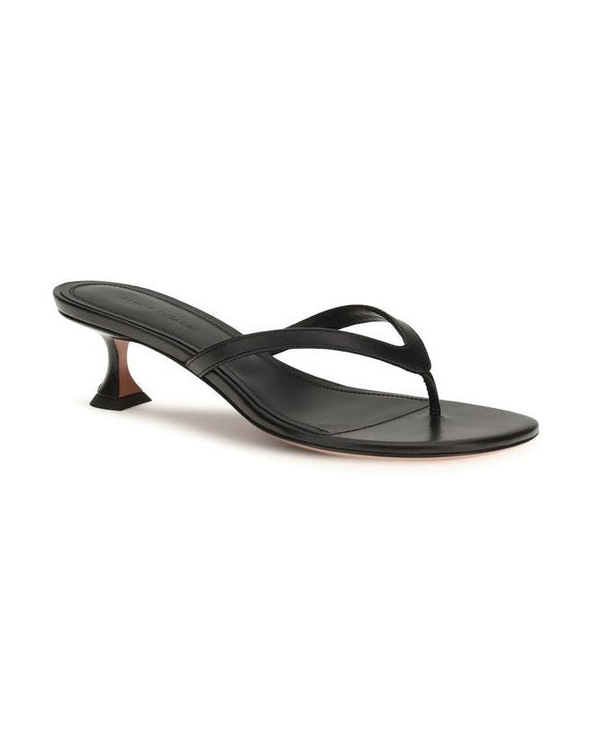 Amina Muaddi Black Lamb Ovis Aries Flat Sandals