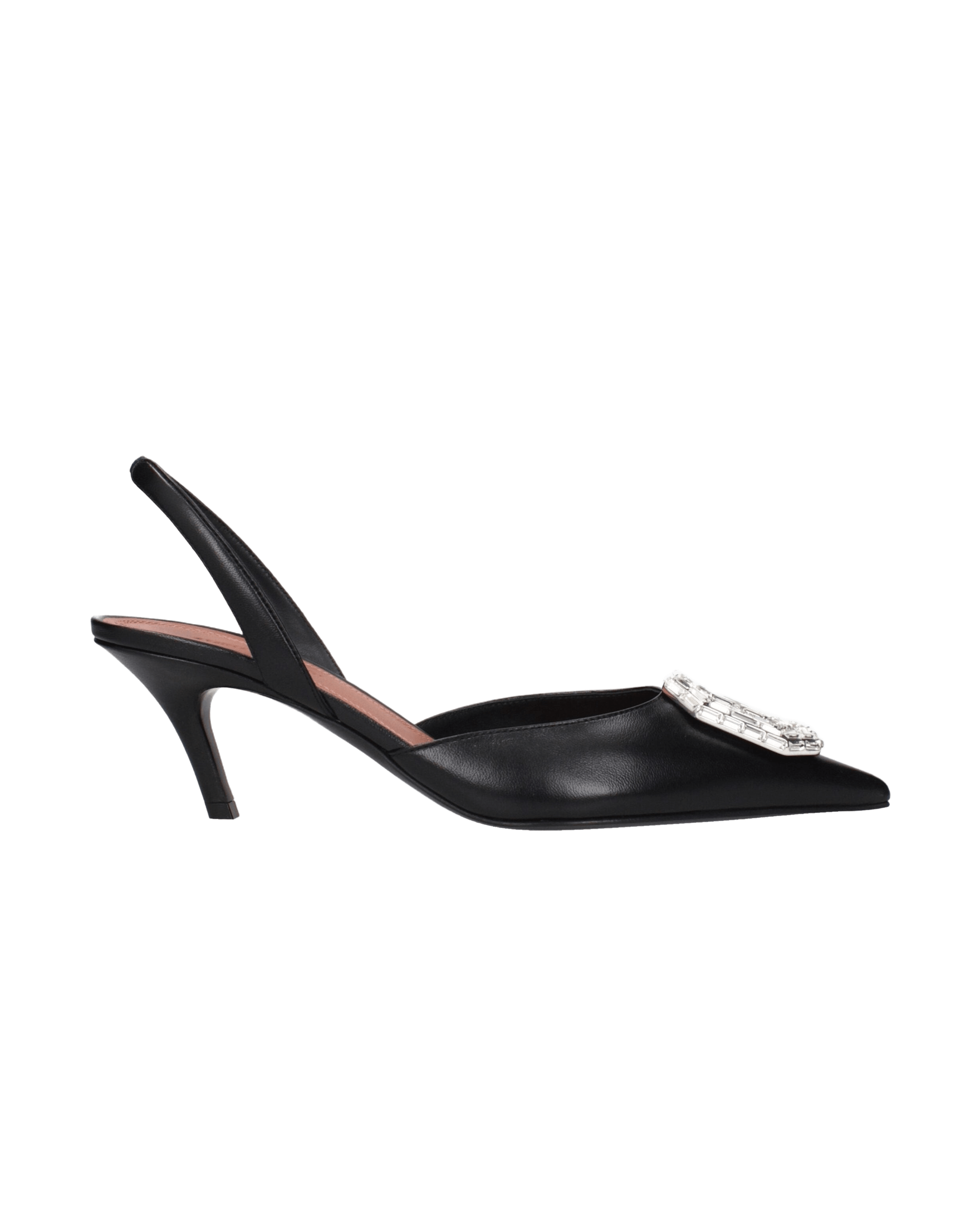 Amina Muaddi Black Leather Pumps Glam Steals
