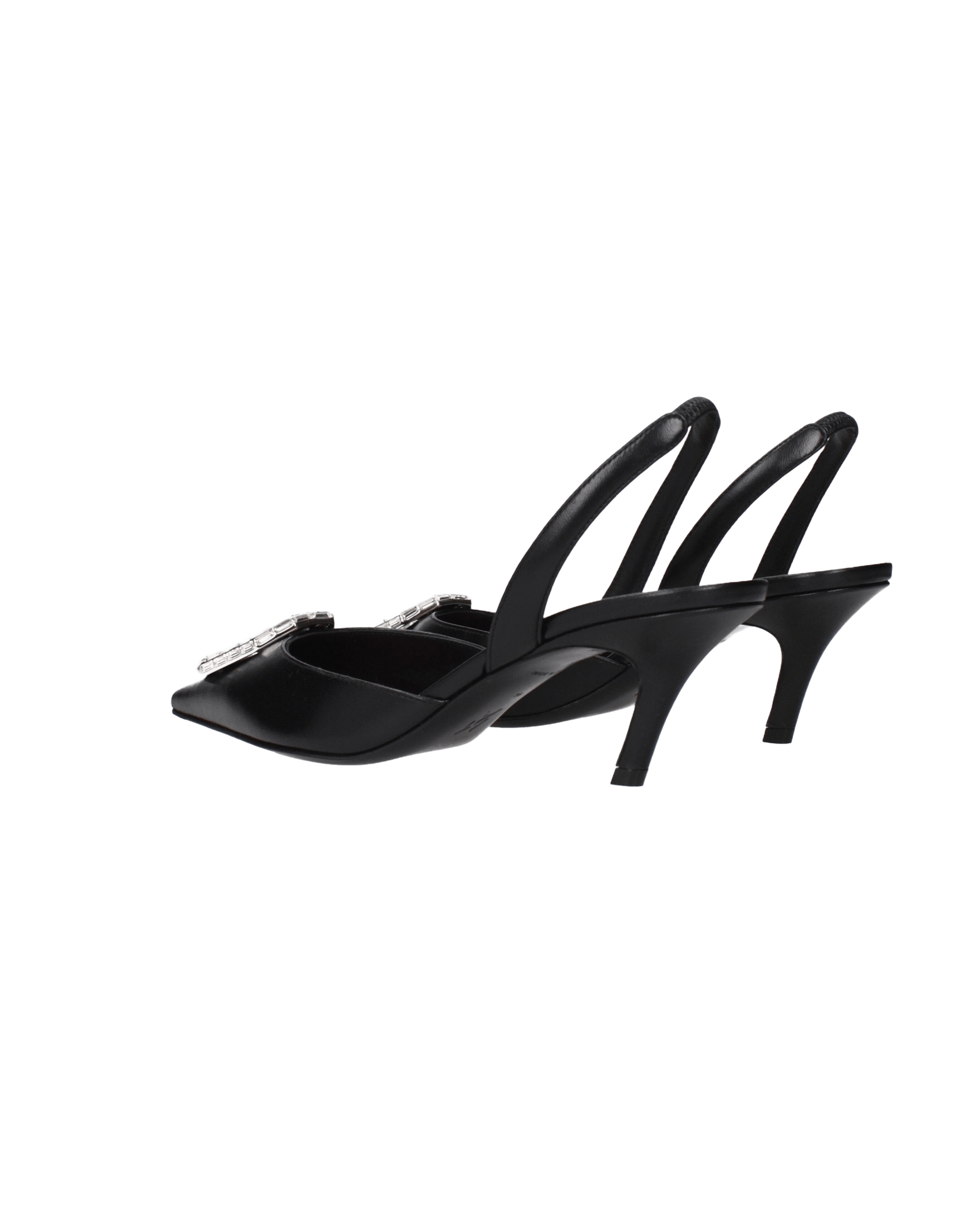Amina Muaddi Black Leather Pumps Glam Steals