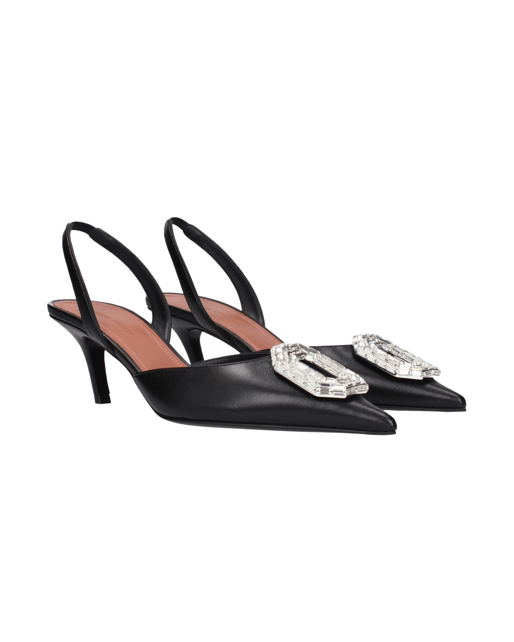 Amina Muaddi Black Leather Pumps Glam Steals