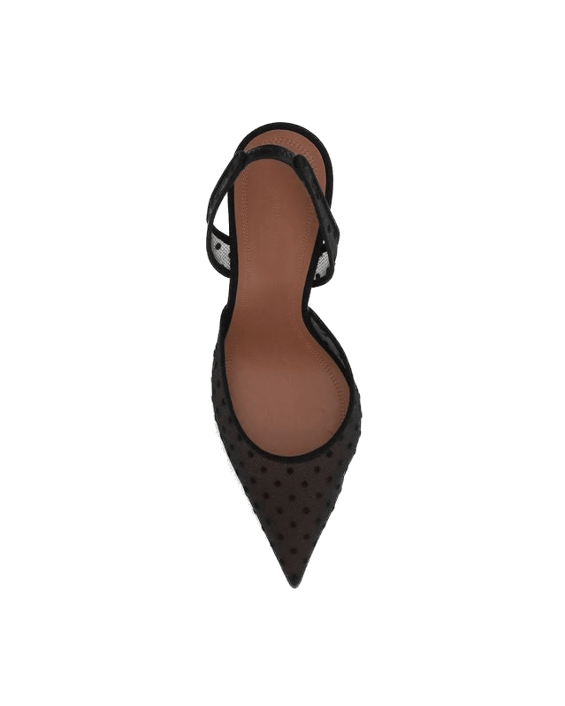 Amina Muaddi Black Polyester High Heel Pumps Glam Steals