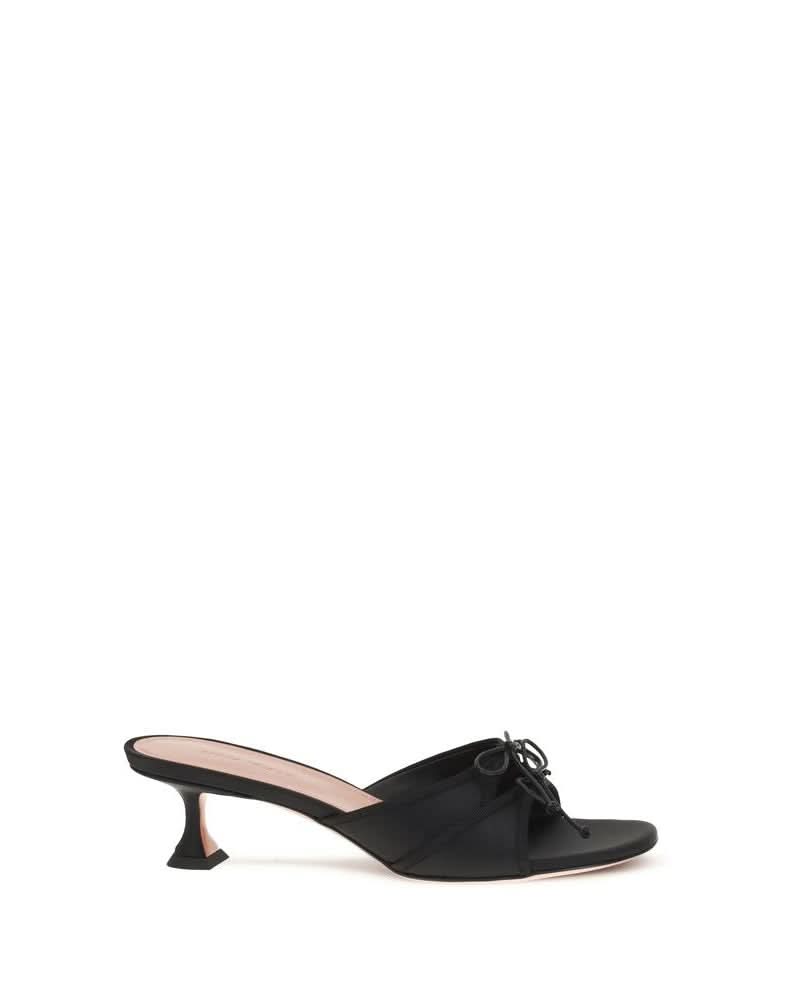 Amina Muaddi Black Silk Sandals Glam Steals
