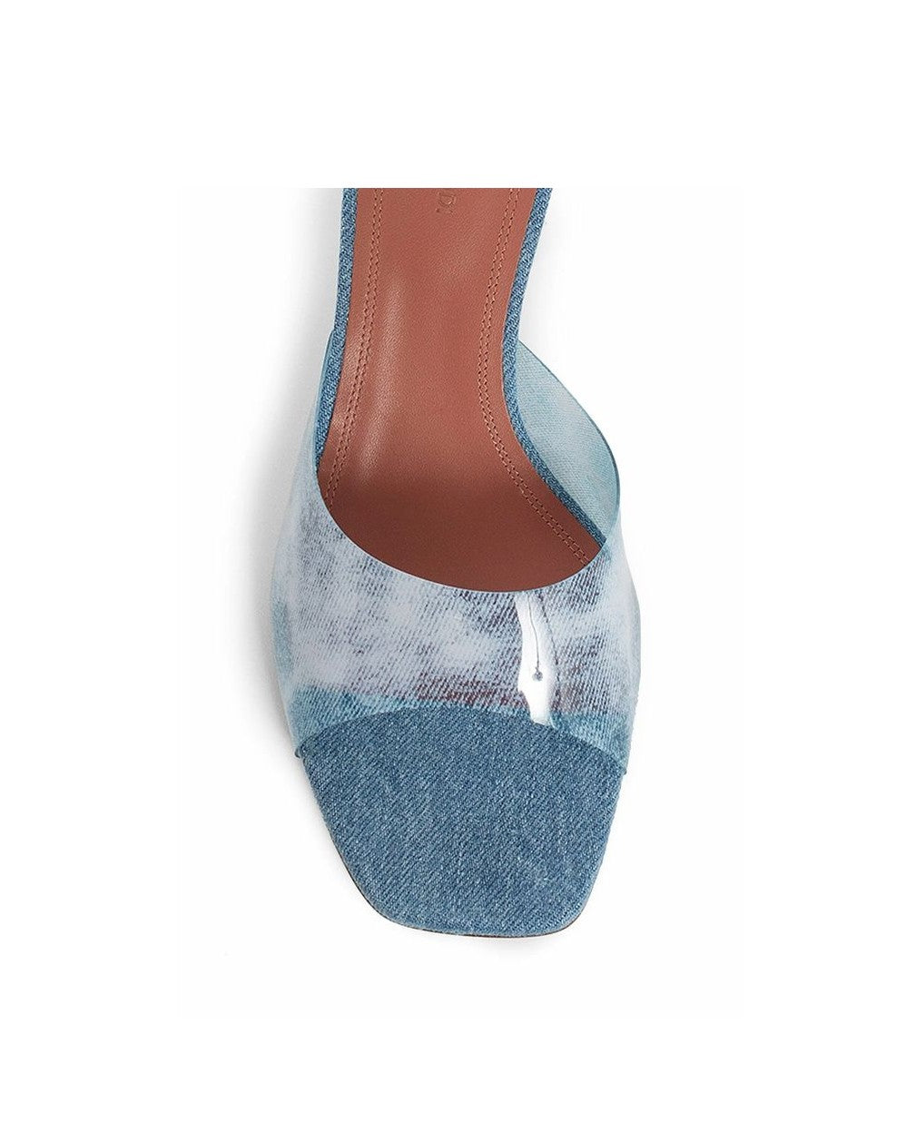 Amina Muaddi Blue Pvc Mules Glam Steals