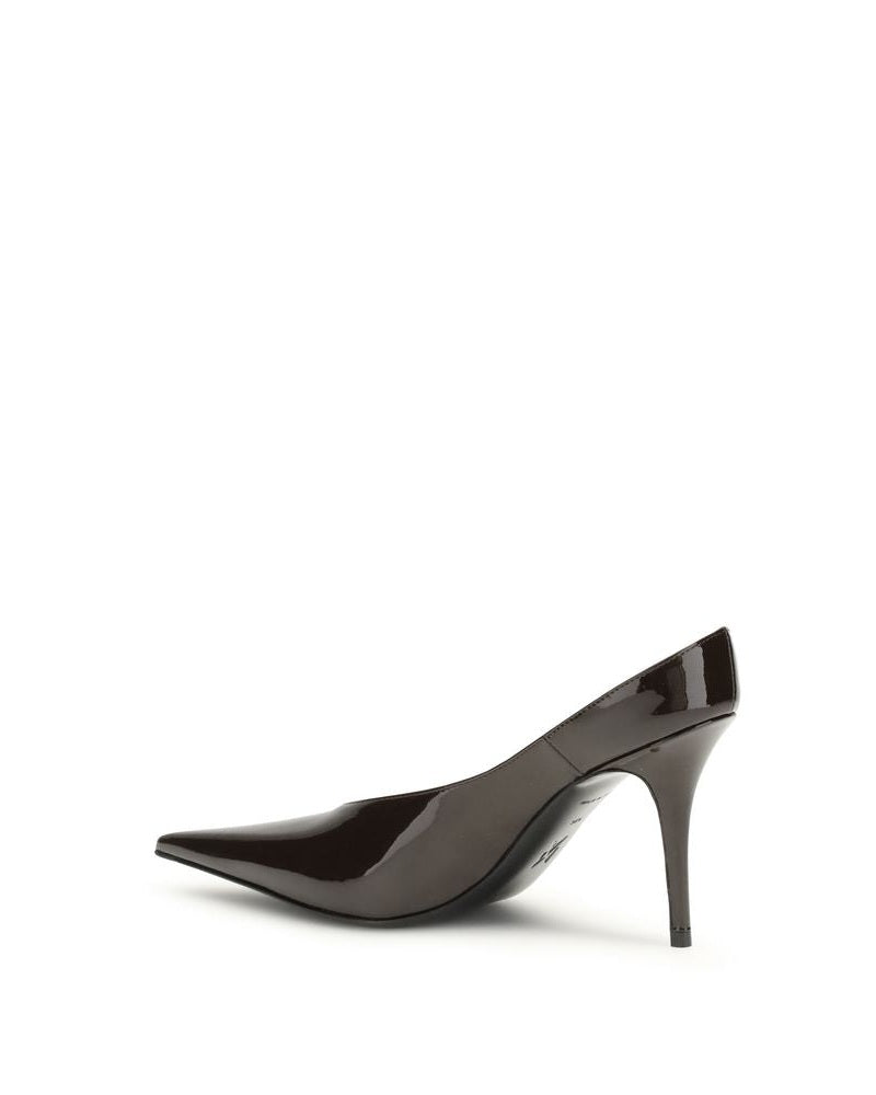 Amina Muaddi Brown Calf Leather Bos Taurus Platform Pumps Glam Steals