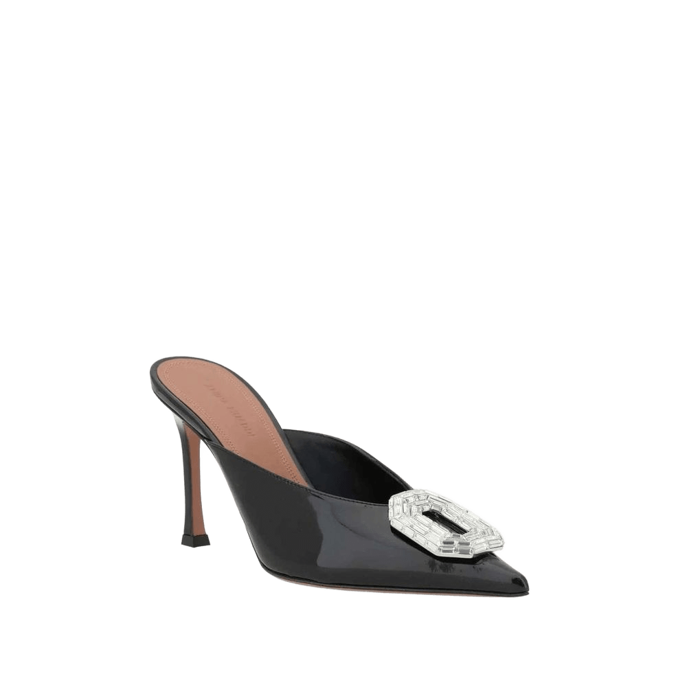 Amina Muaddi Camelia Patent 90 Mules Glam Steals