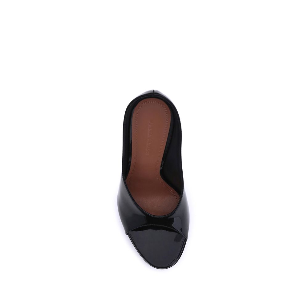 Amina Muaddi Leather Anok Sandals Glam Steals