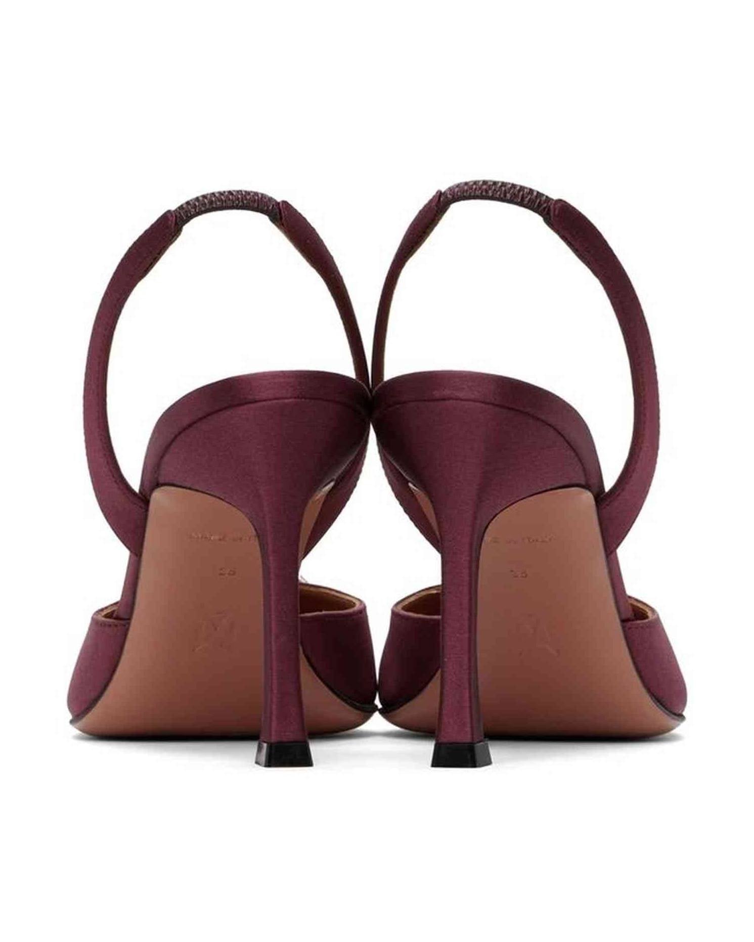 Amina Muaddi Satin Camelia Sling 90 Pumps Glam Steals