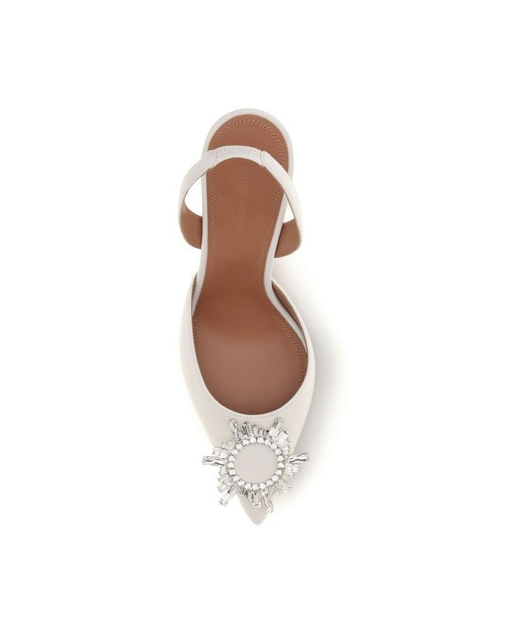 Amina Muaddi White High Heel Pumps