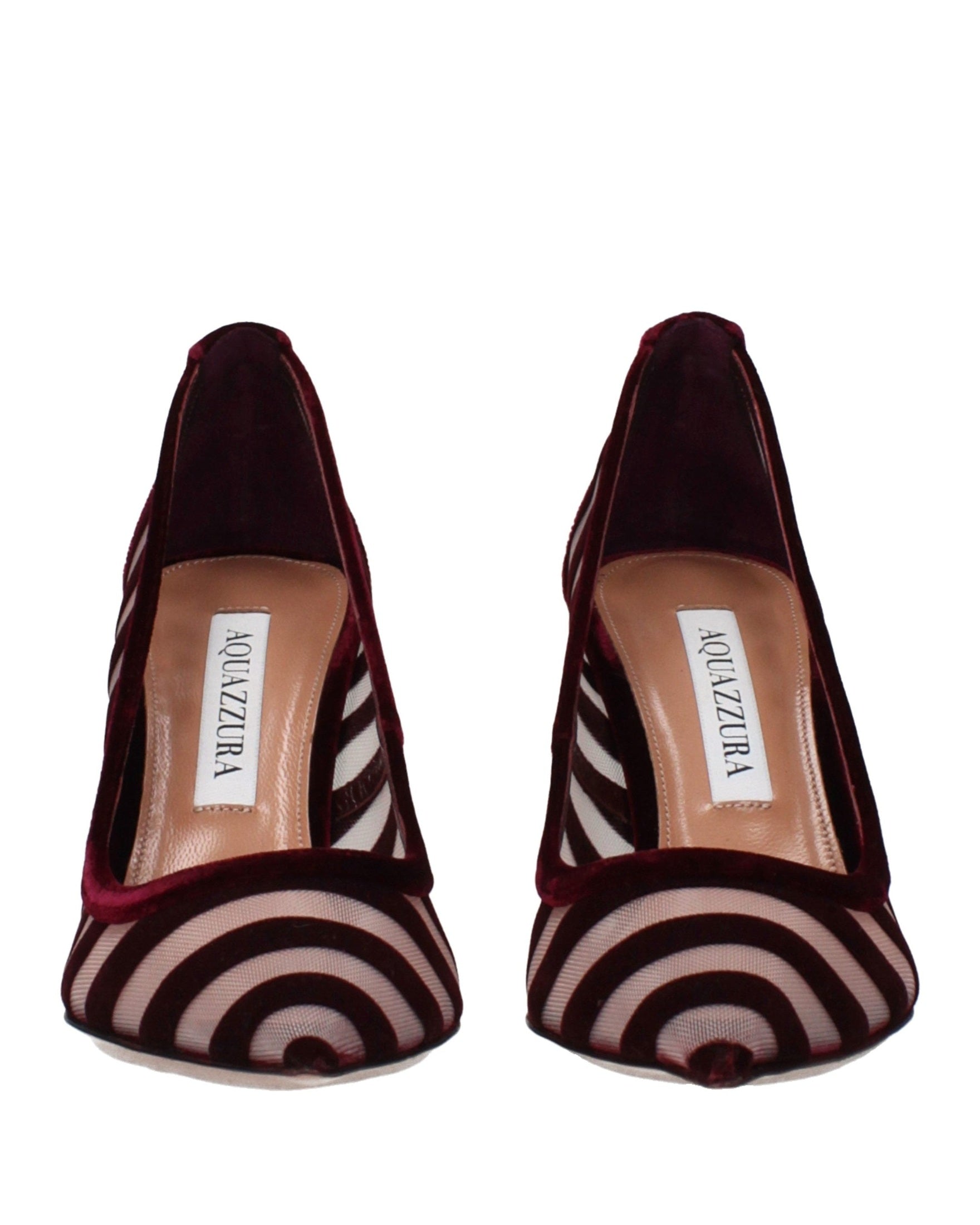 Aquazzura Velvet Transparent Mid Heel Pumps Glam Steals